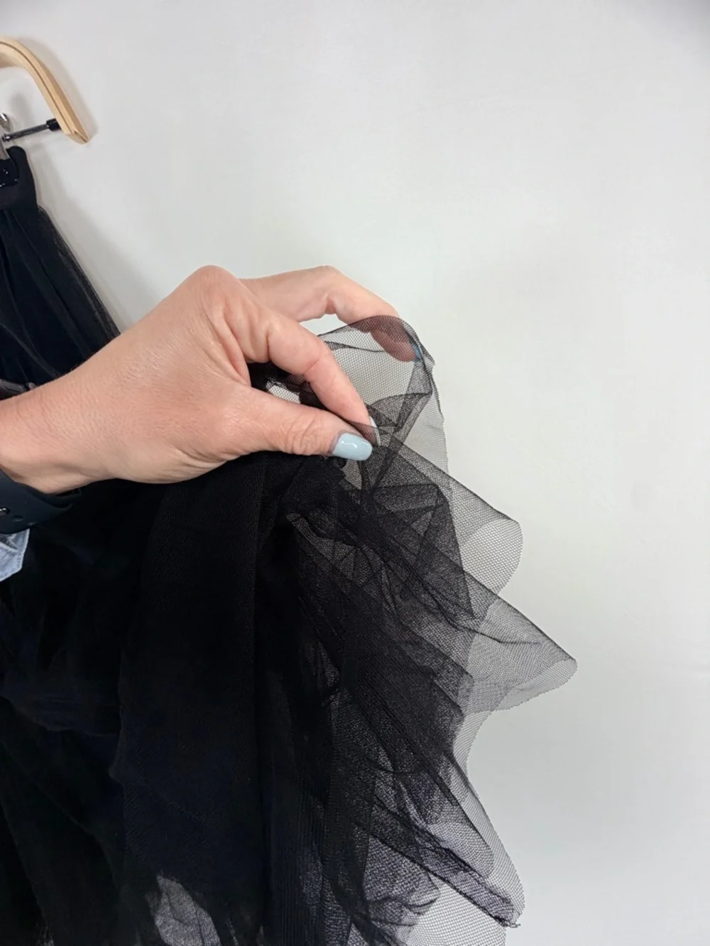 Charlotte Russe Tulle Skirt XS Black Midi Balletcore Whimsigoth Dark Fairy